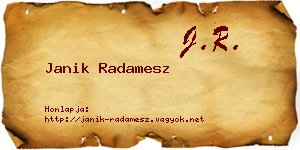 Janik Radamesz névjegykártya